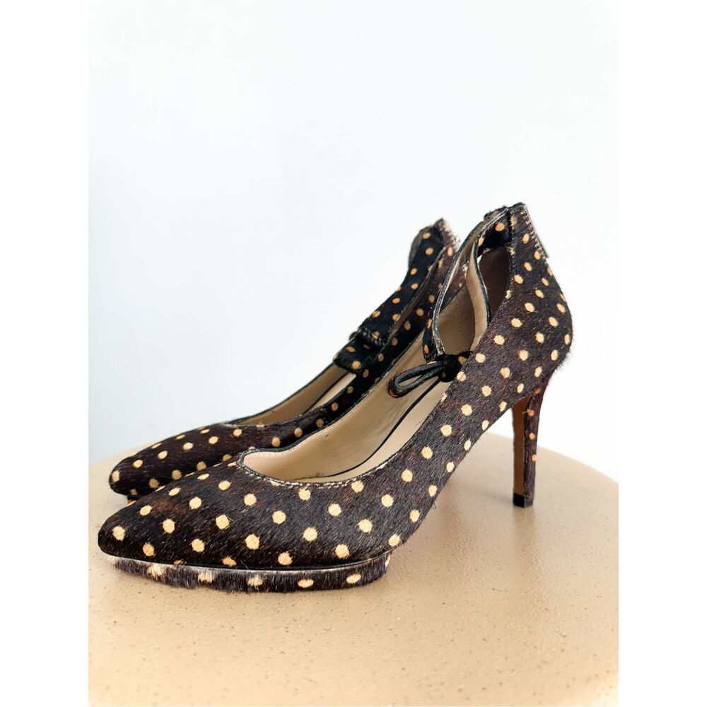 Loeffler Randall Women’s Alba Calf Hair Polka Dot Ankle Strap - Picture 3 of 10